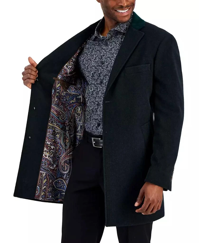Tallia Men
s Three-Button Wool Blend Overcoat 3