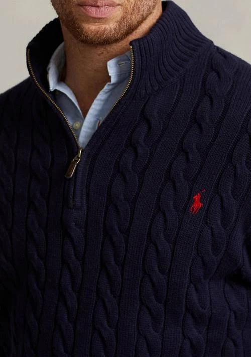 Ralph Lauren Ralph Lauren Big Tall Cable Knit Cotton Quarter Zip Sweater 3
