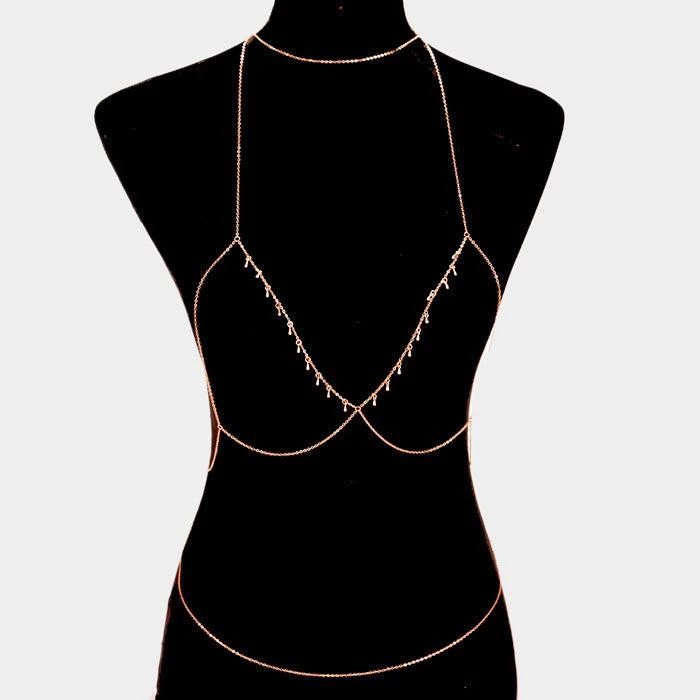 FASHNZFAB Bra outline body chain necklace