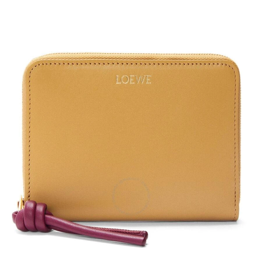 Loewe Knot Compact Zip Around Wallet - Sahara/Crimson 1