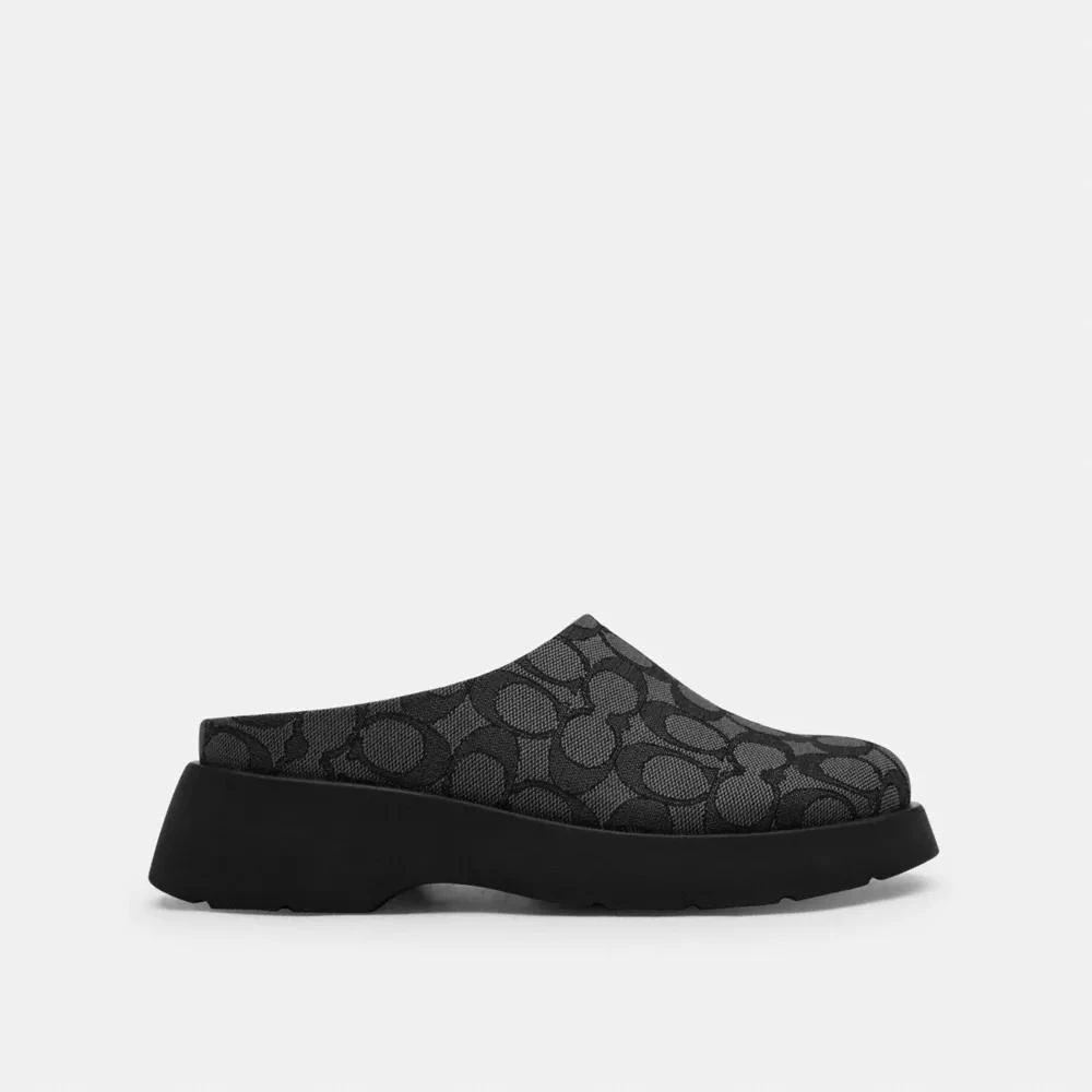 Coach Link Mule In Signature Jacquard