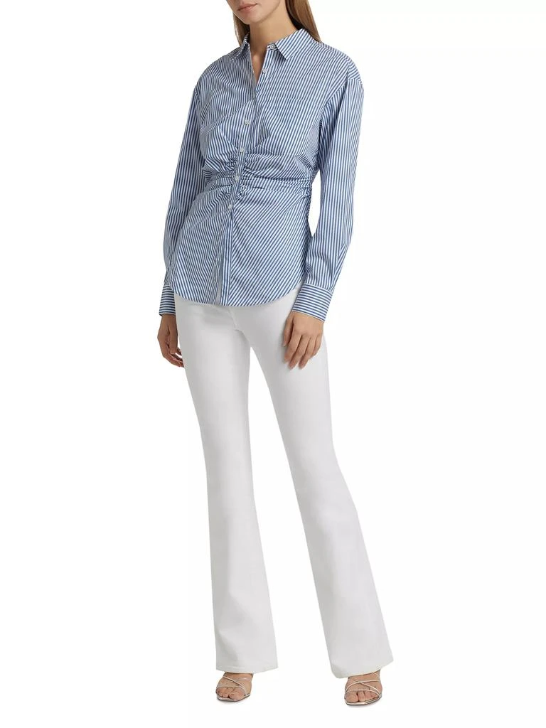 VERONICA BEARD Bosco Striped Ruched Shirt 2