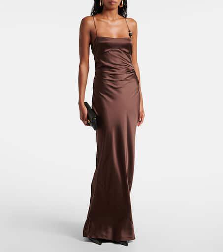 SIR. Lush beaded silk satin slip dress