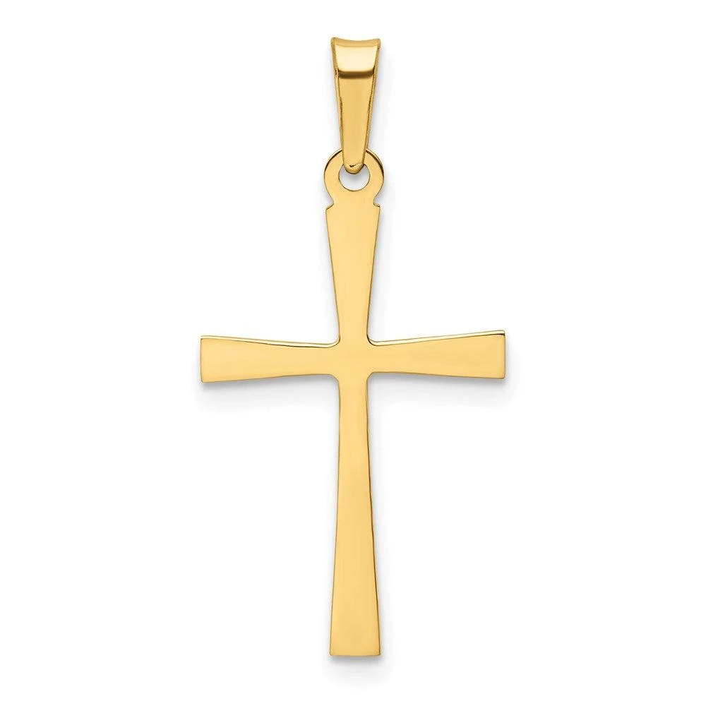 Diamond2Deal 14k Yellow Gold Textured and Polished Latin Cross Pendant 4