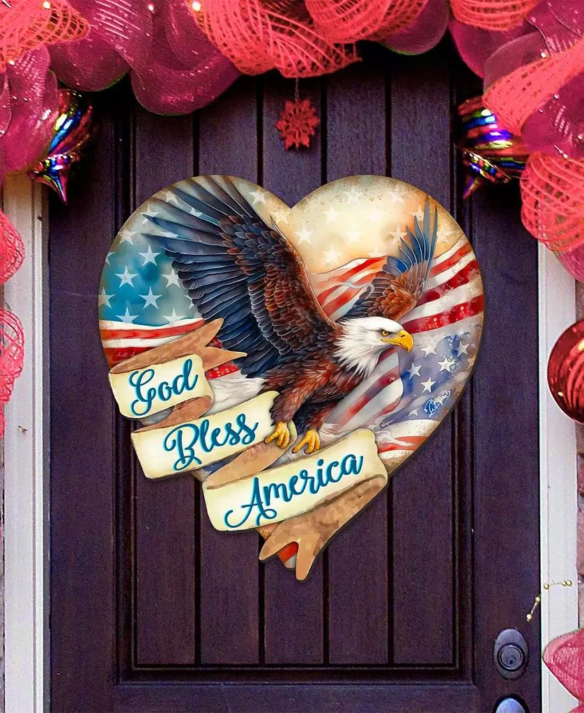 Designocracy God Bless America Patriotic Eagle Décor 3