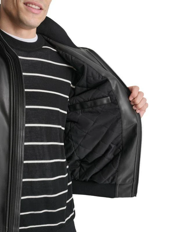 DKNY Faux Leather Bomber Jacket 3