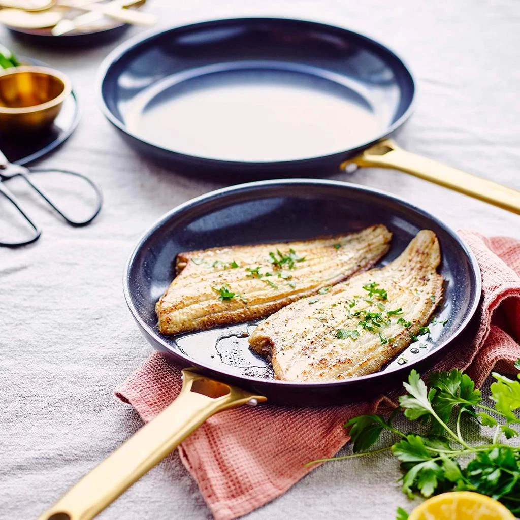 Greenpan Reserve 2-Piece Open Frypan Set, 8-Inch 
10-Inch, Black/Gold 2