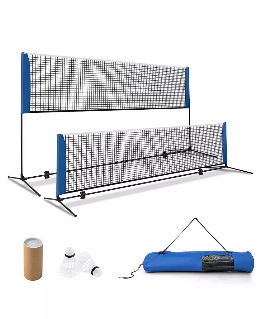 HONGGE 14 ft Adjustable Badminton Net Stand with Portable Carry Bag