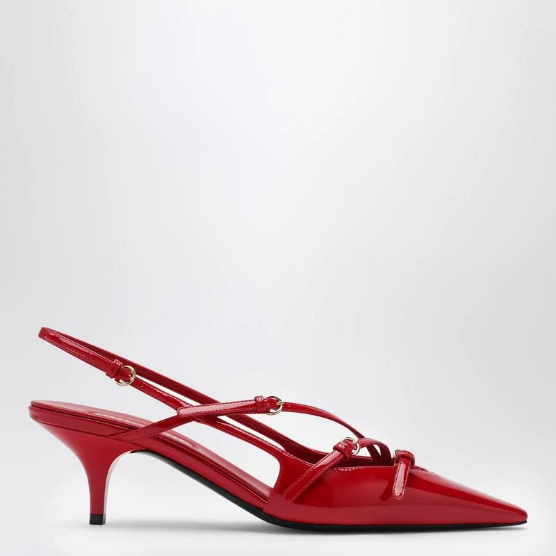 Miu Miu Red patent leather slingback décolleté with buckles 1