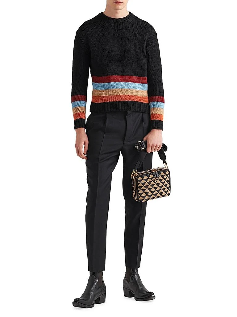 Prada Symbole Embroidered Fabric Bag 8