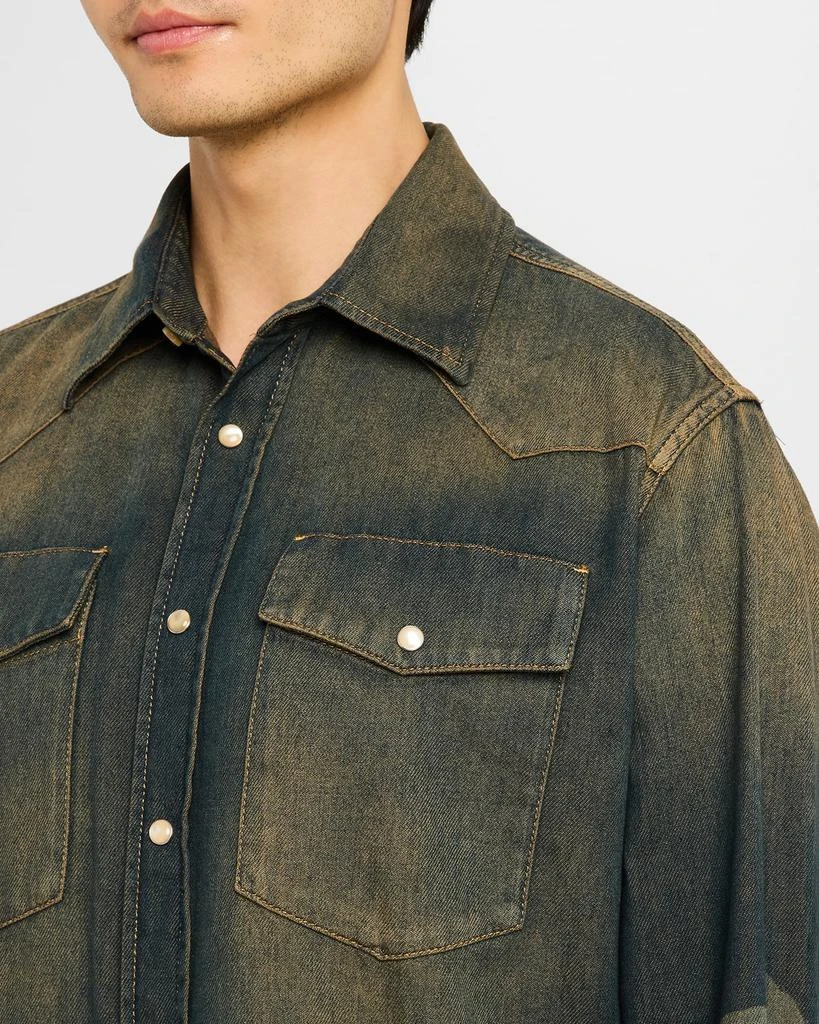 Palm Angels Men's Laser Palms Denim Shirt 5