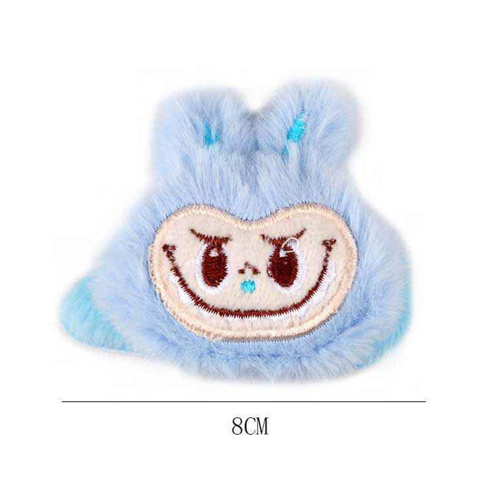 FASHNZFAB 12PCS - Plush Monster Bunny Character Face Hair Clips 3