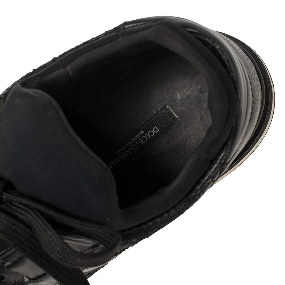 Dolce & Gabbana Dolce & Gabbana Black Lace And Leather Low Top Sneakers Size 38.5 7