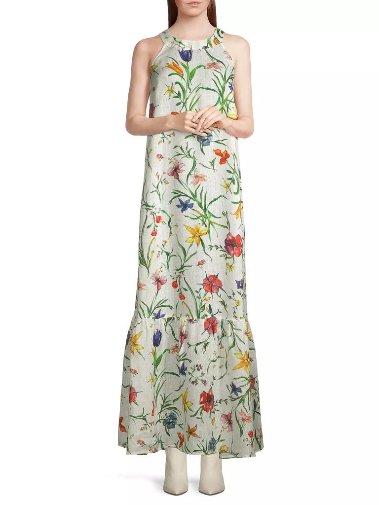 120% Lino Linen Floral Maxi Dress 2