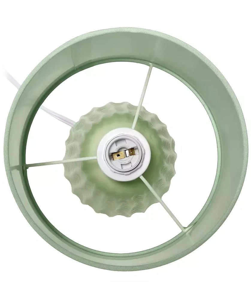 Simple Designs 11.02" Traditional Mini Modern Ceramic Texture Pastel Accent Bedside Table Desk Lamp with Matching Fabric Shade 30