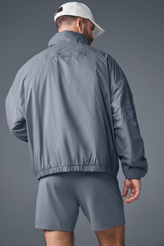 Alo Latitude Light Weight 1/2 Zip Pullover Jacket - Steel Grey