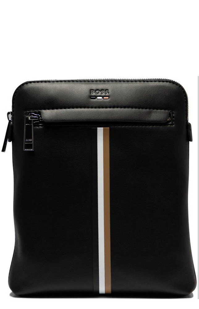 Hugo Boss Boss Hugo Boss Signature Stripe Faux-Leather Envelope Bag 1