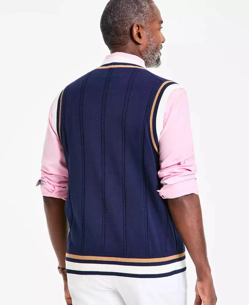 Club Room Men's Regular-Fit Colorblocked Mini Cable-Knit Sweater Vest, Exclusively at Macy's 4