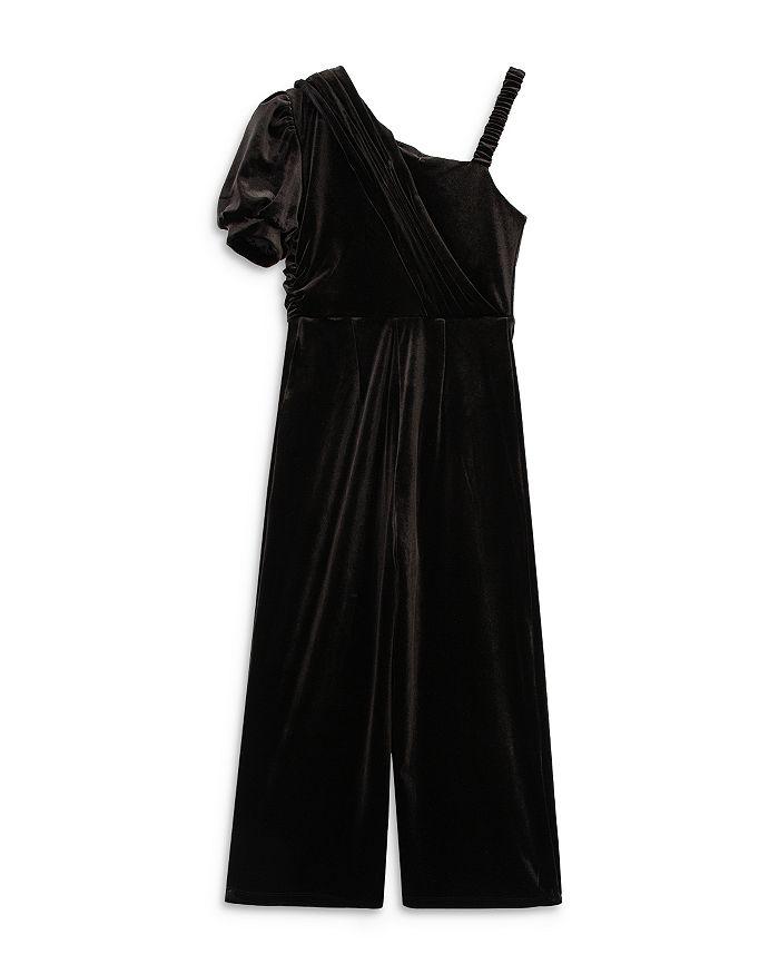 Habitual Girls' Asymmetric Velour Knit Jumpsuit - Big Kid