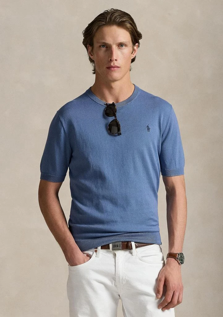 Ralph Lauren Cotton Crewneck Short-Sleeve Sweater