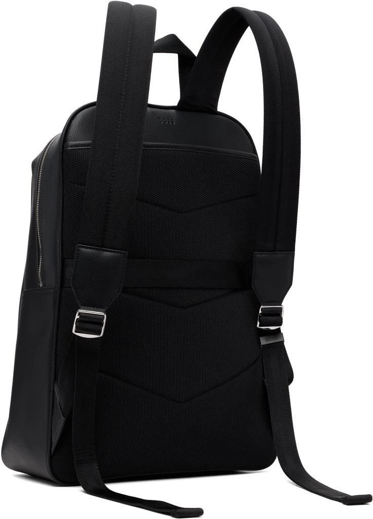 Hugo Boss Computer Backpack Hugo Boss Black Logo Hardware Grained-Leather Backpack - Backpacks ...