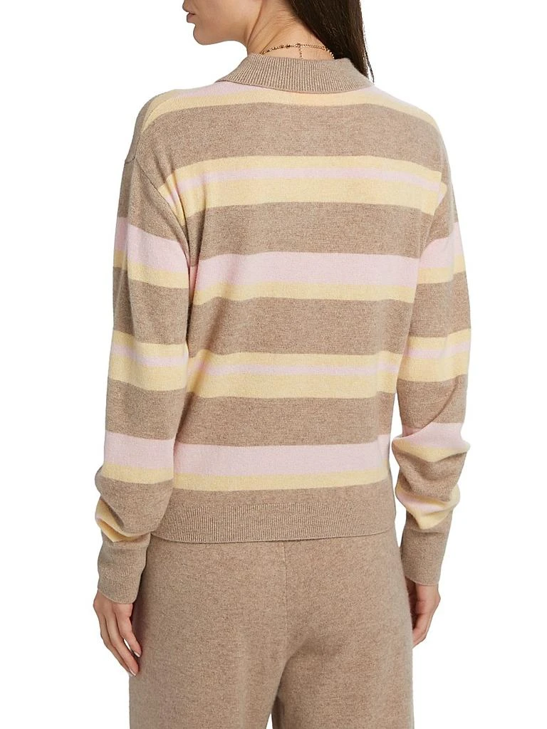 Guest in Residence Collegiate Striped Cashmere Polo Shirt 5