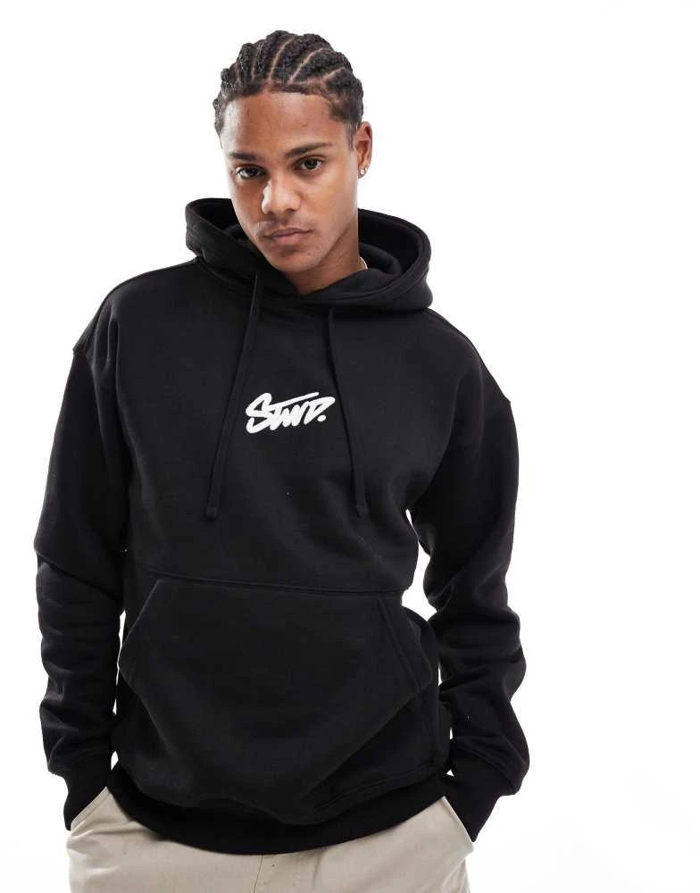 Pull&Bear Pull&Bear STWD hoodie in black 1