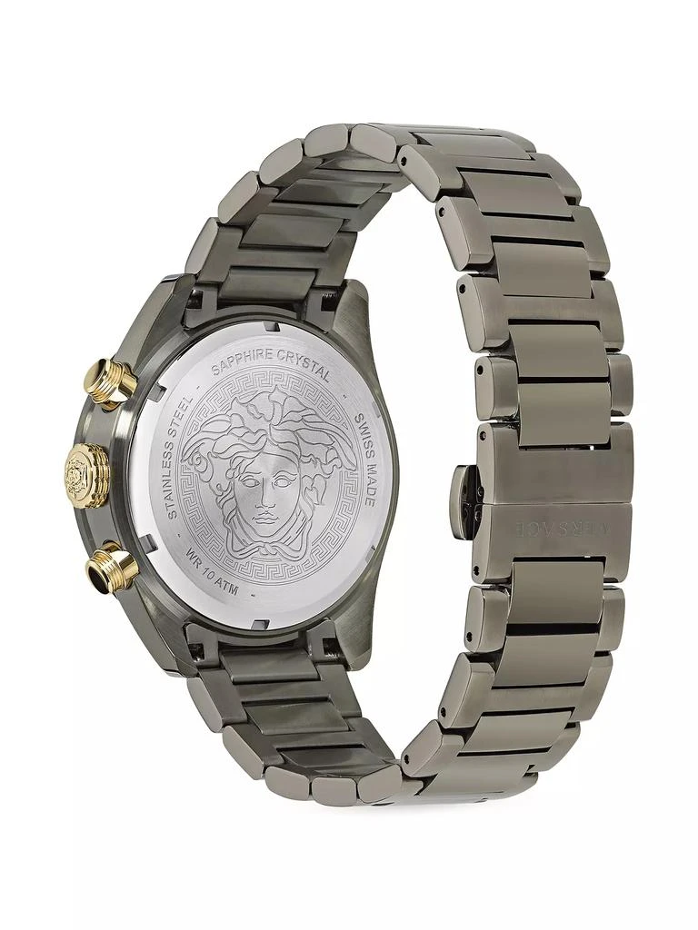 Versace Unisex Greca Dome Chrono Gunmetal Stainless Steel Watch 4