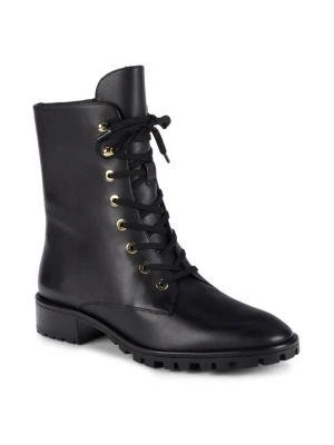 Stuart Weitzman Laine Leather Combat Boots 2