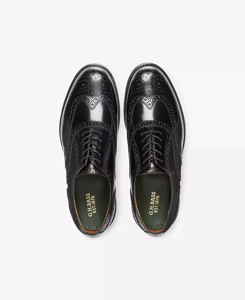 GH Bass G.H.BASS Men's Monogram Double Brogue Wingtip Derby Dress Shoes 8