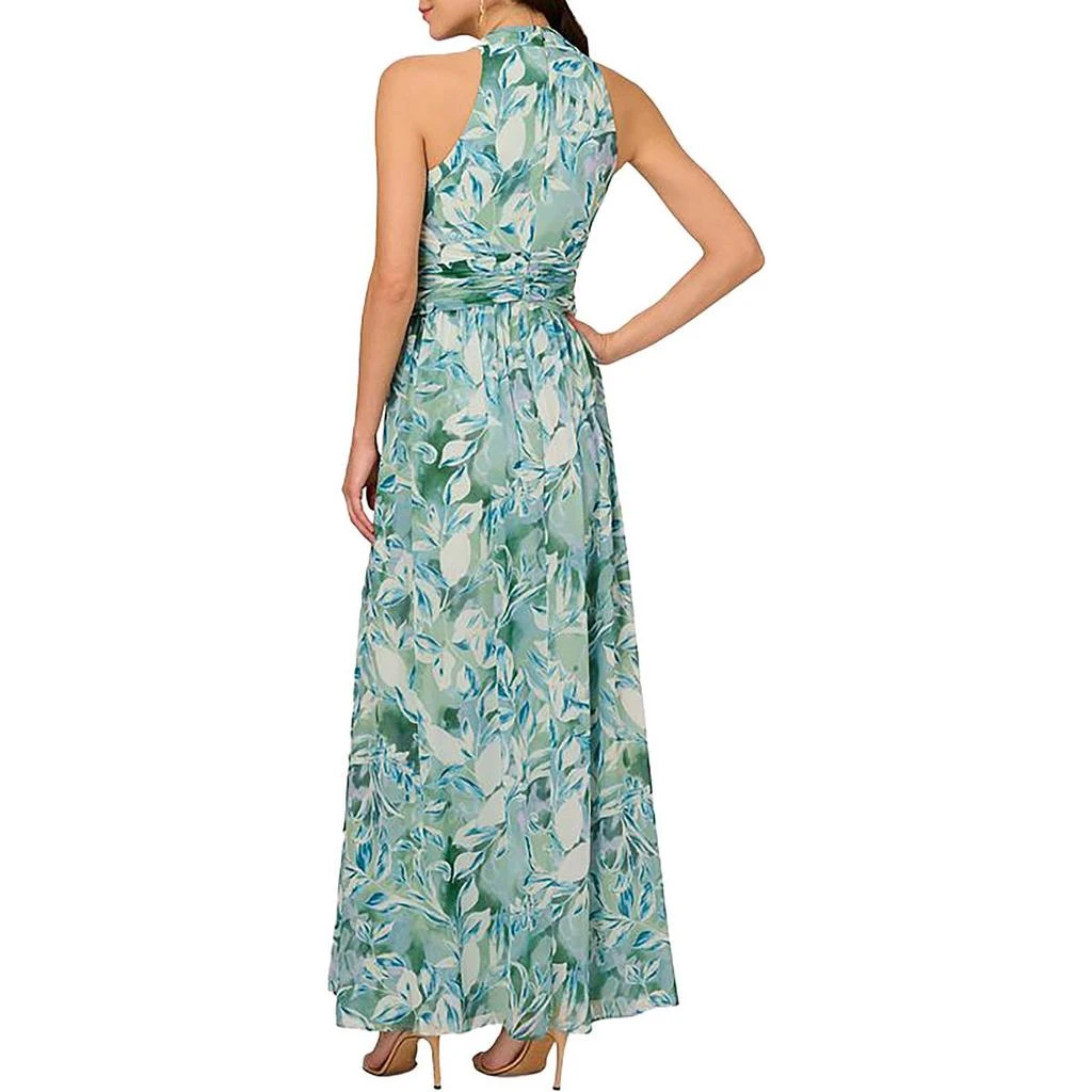 Adrianna Papell Womens Chiffon Leaf Print Evening Dress 2