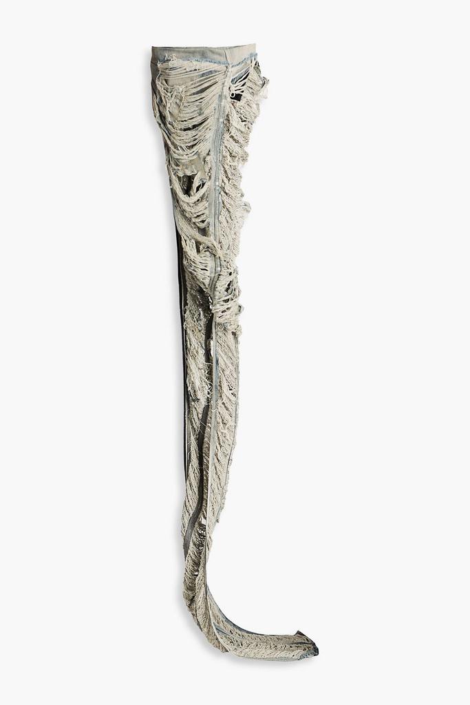 Shop Luxor asymmetric distressed denim top on Sale at BeyondStyle