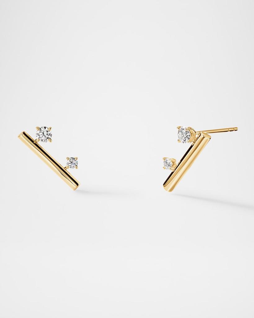 Hearts On Fire 18K Yellow Gold Barre Floating Diamond Climber Earrings