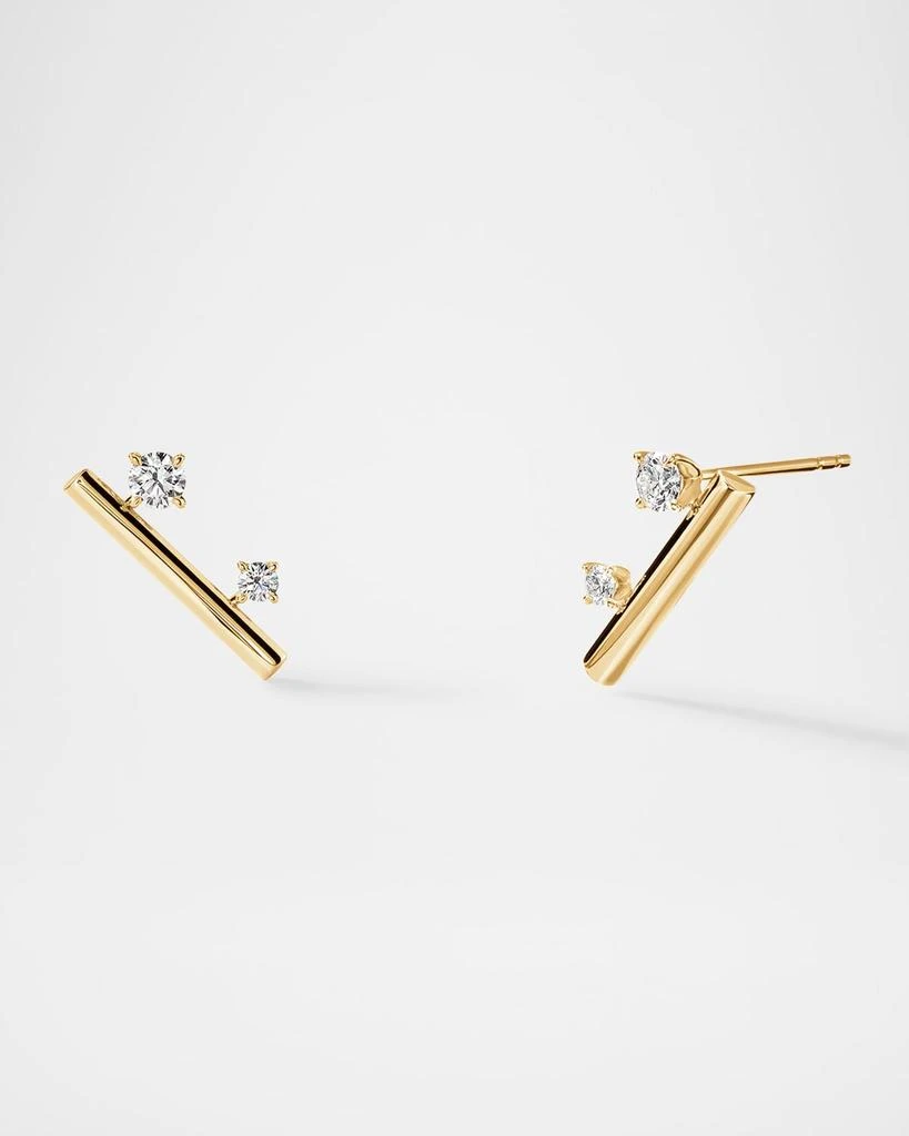 Hearts On Fire 18K Yellow Gold Barre Floating Diamond Climber Earrings 1