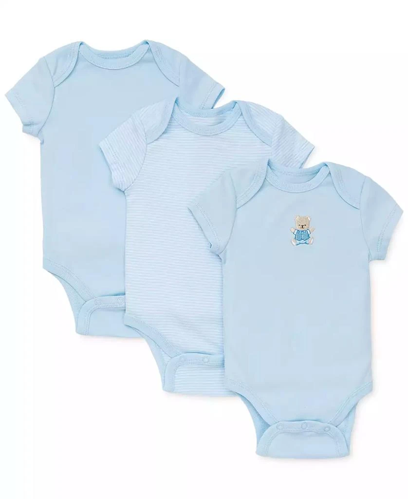 Little Me Baby Boys Cute Bear Cotton Bodysuits, Pack of 3 1