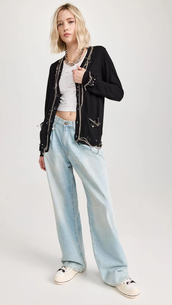 R13 Damon Pleated Wide Leg Jeans 7