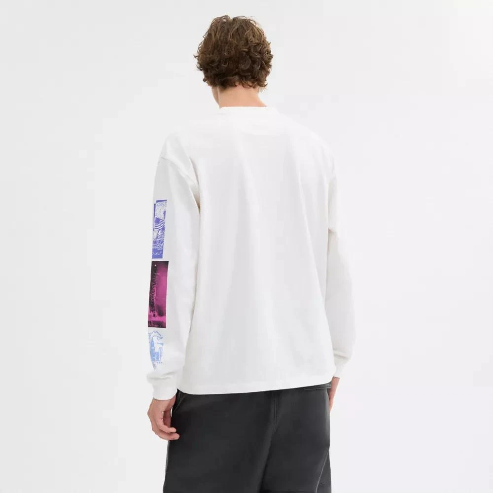 Coach Graphic Long Sleeve T Shirt In Organic Cotton 3