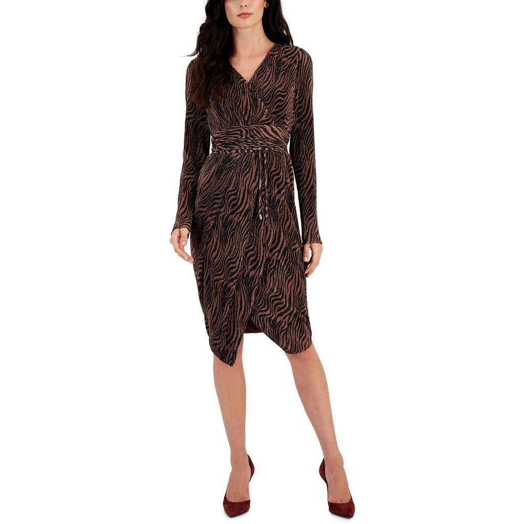 RACHEL Rachel Roy Womens Floral Print Mid Calf Wrap Dress 7