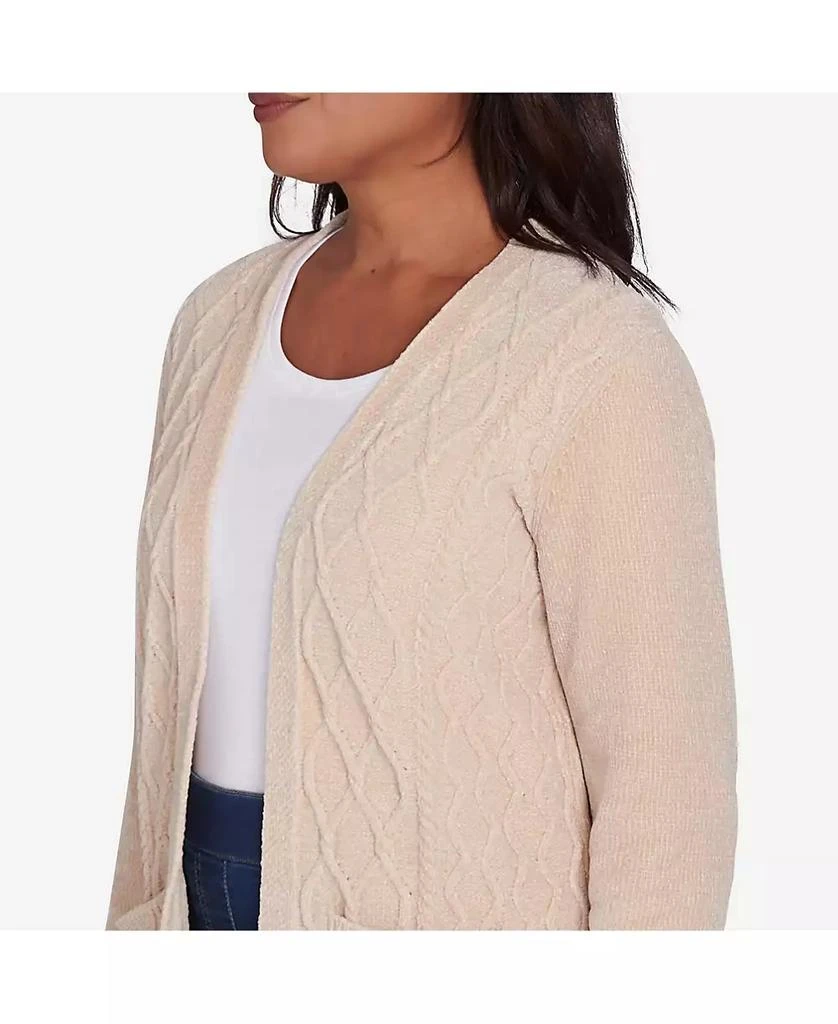 Alfred Dunner Petite Classics Chenille Cardigan Sweater with Pockets 2