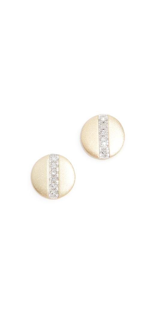 Meira T 14k Diamond Bar Disc Studs