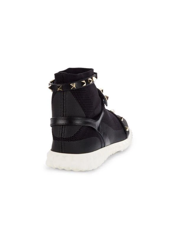 Valentino Rockstud High Top Mesh & Leather Sneakers 3