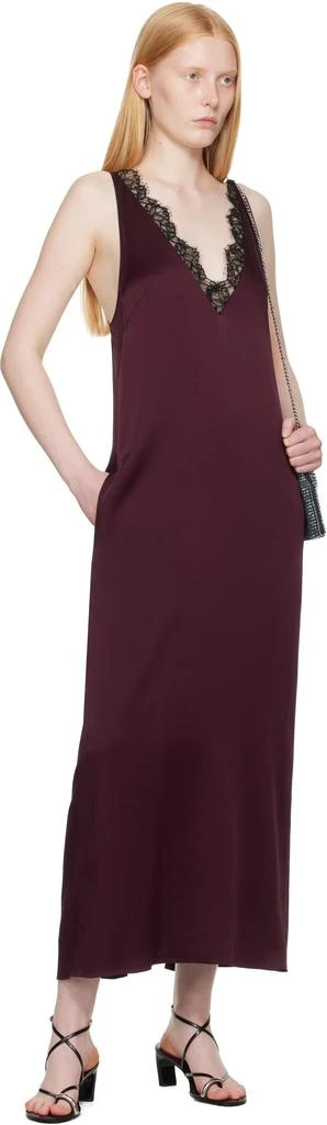 Stella McCartney Burgundy Satin Slip Maxi Dress 4