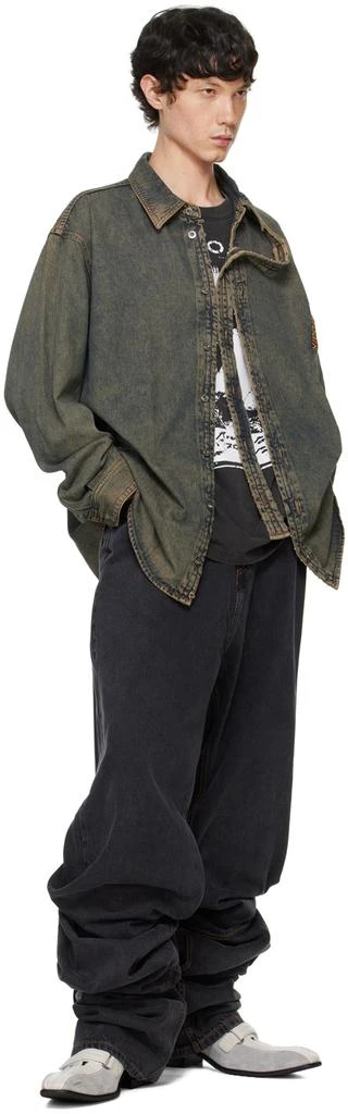 Y/Project Gray Hook & Eye Long Sleeve Denim Shirt 4