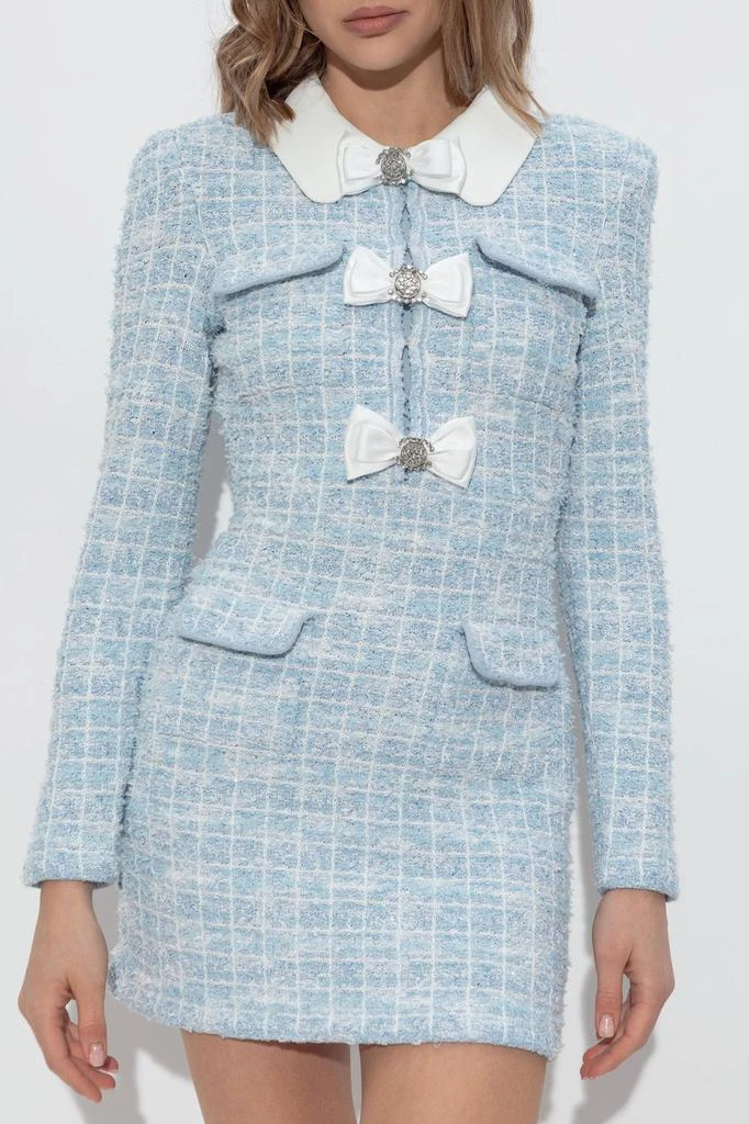 Self Portrait Self-Portrait Bow Detailed Tweed Mini Dress 2