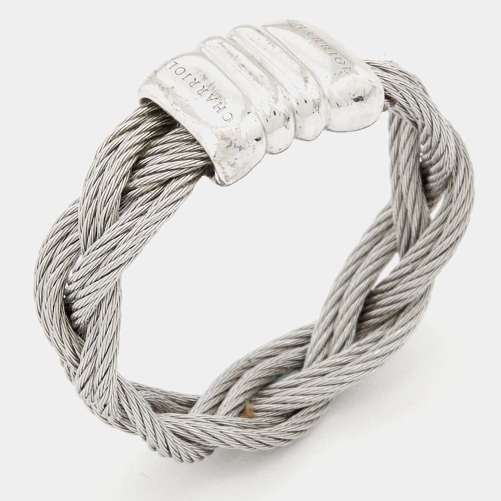 Charriol Charriol Silver Tone Braided Cable Ring Size 54