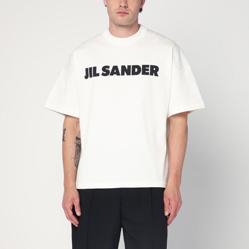 Jil Sander White wide t-shirt with logo