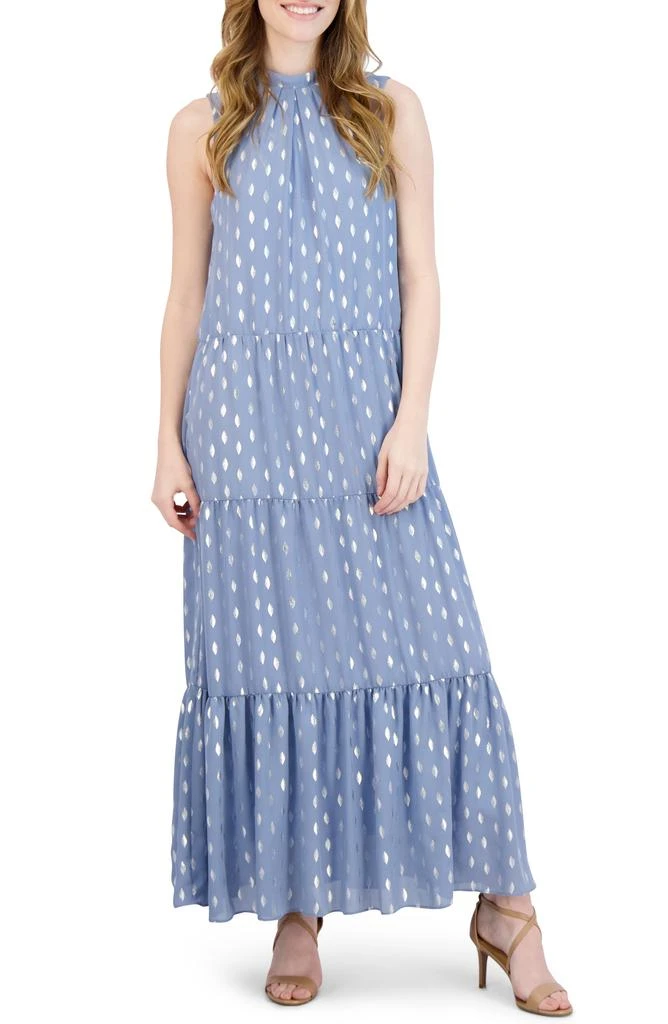 Donna Ricco Foil Dot Tiered Maxi Dress - Dresses & Skirts - BeyondStyle