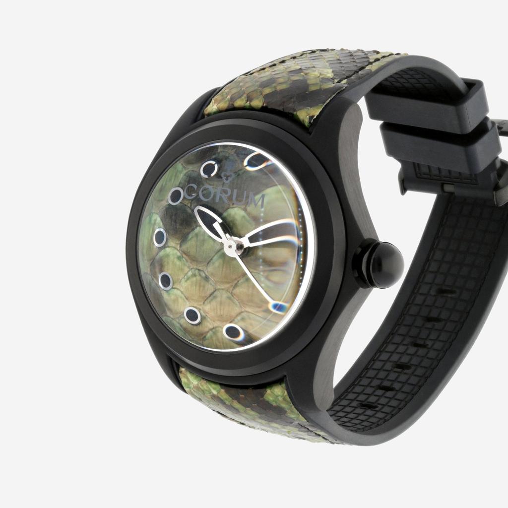 Corum Corum Bubble 47 Green Python Limited Edition Stainless Steel Automatic Men's Watch L082/03192