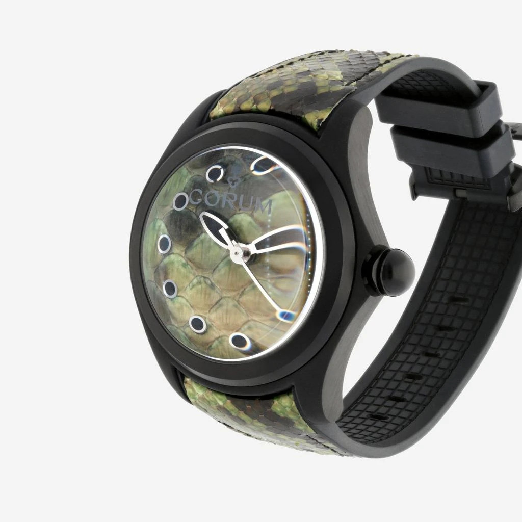Corum Corum Bubble 47 Green Python Limited Edition Stainless Steel Automatic Men's Watch L082/03192 2