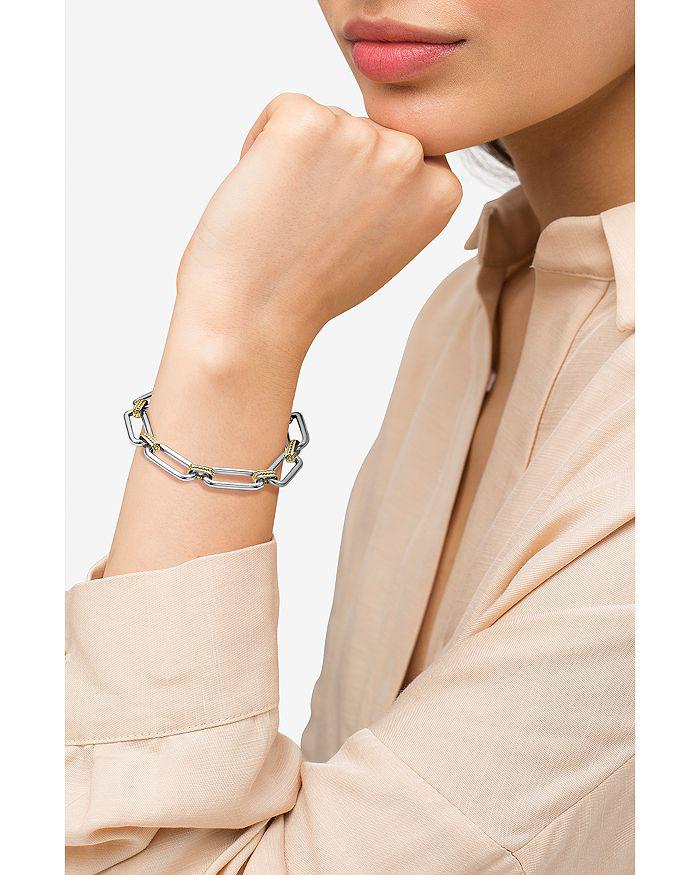 LAGOS 18K Yellow & Sterling Silver Signature Caviar Large Link Toggle Bracelets